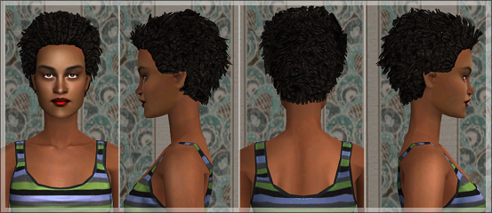 причёски - The Sims 2: Мужские прически, бороды, усы. - Страница 11 LJ-HairEP10WavyAfro3t2Angles